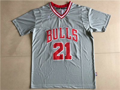 Maillot De Basket Chicago Bulls Jimmy Butler21 Manches Courtes Ash
